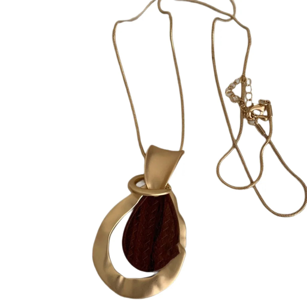 Marjorie Wooden Chip Necklace