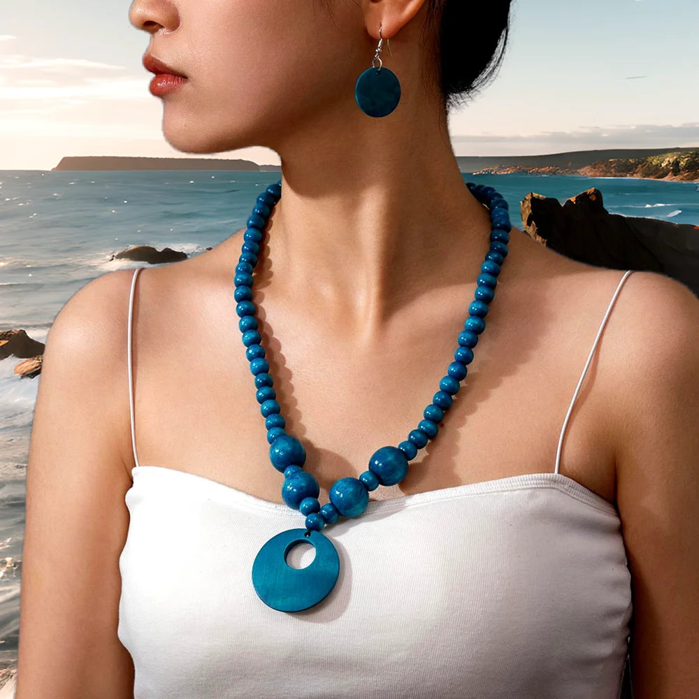 Nora Boho Wooden Pendant