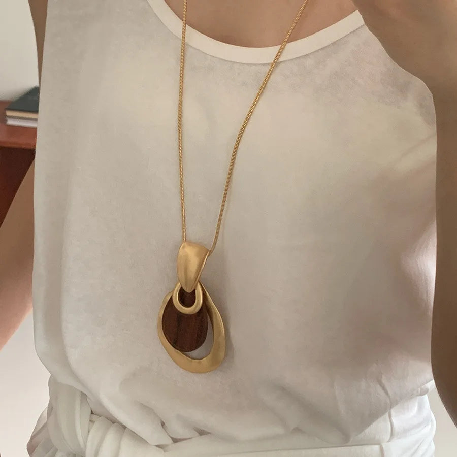 Marjorie Wooden Chip Necklace