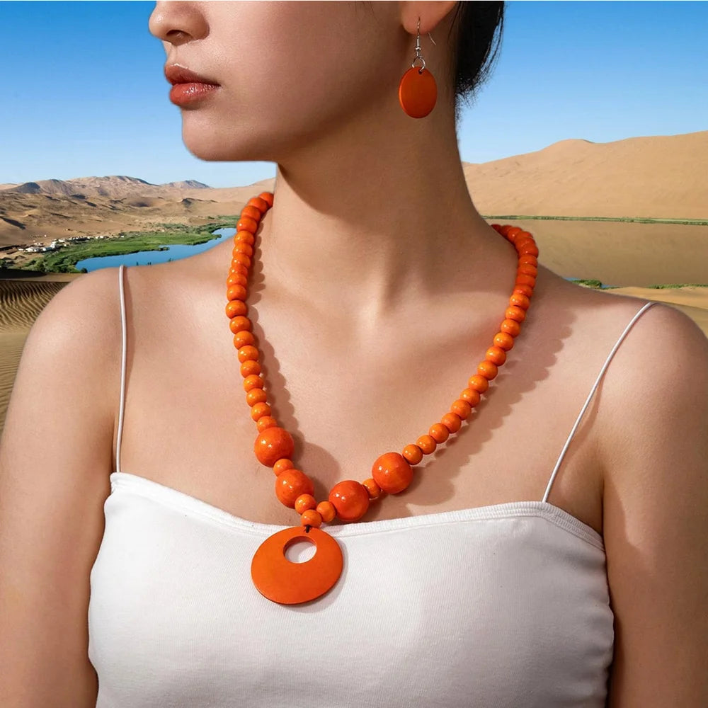 Nora Boho Wooden Pendant