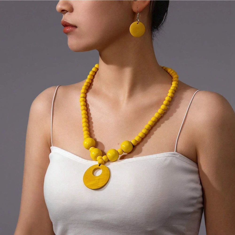 Nora Boho Wooden Pendant