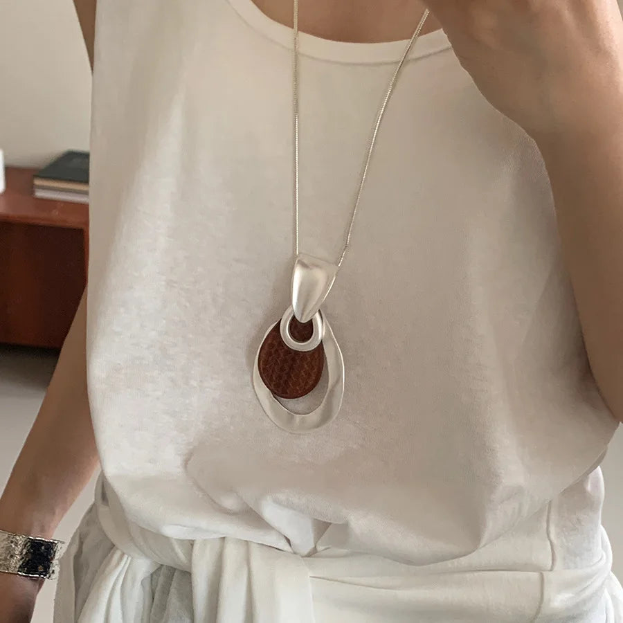 Marjorie Wooden Chip Necklace