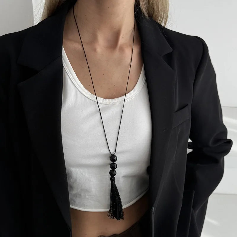 Doris Resin Tassel Necklace