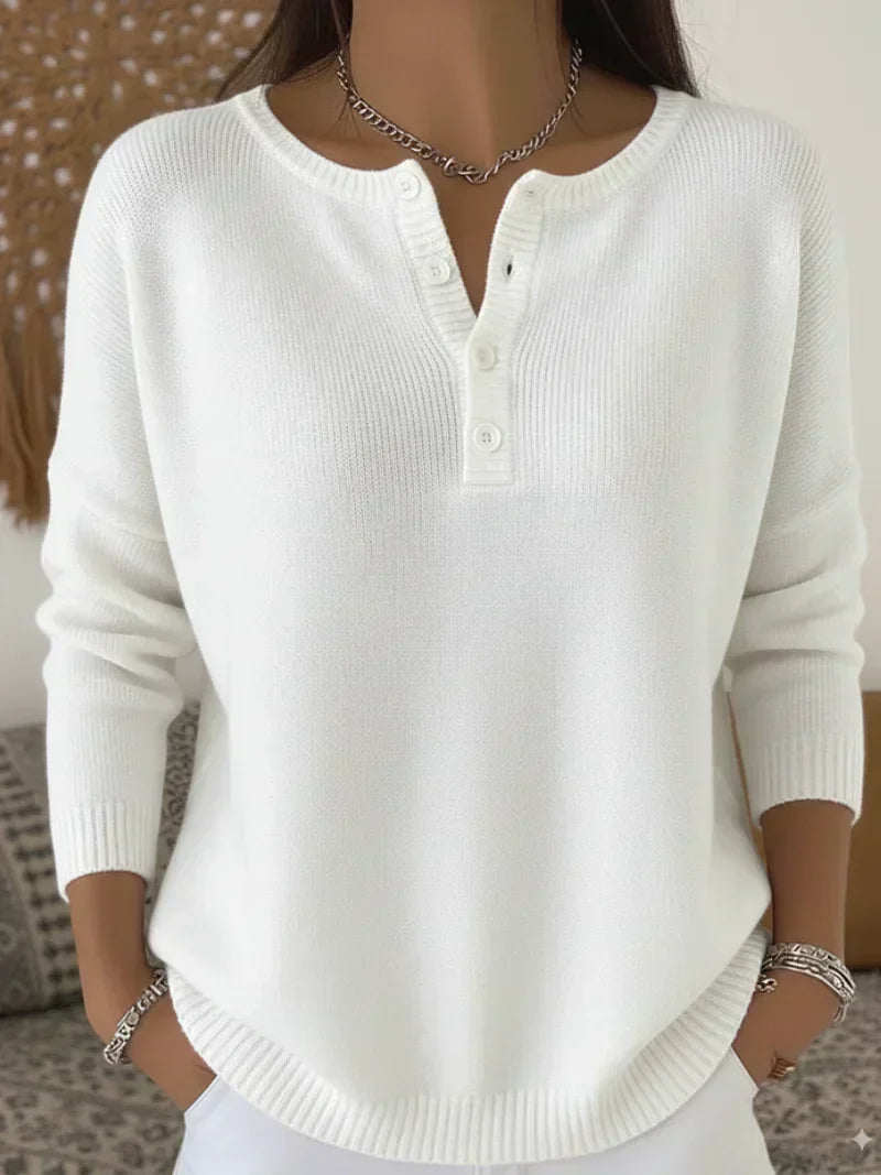 Caramella | Henley Button-Up Sweater