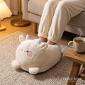 Unicorn electric foot warmer cushion in use