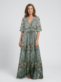 Adelaide Green Floral Maxi Dress
