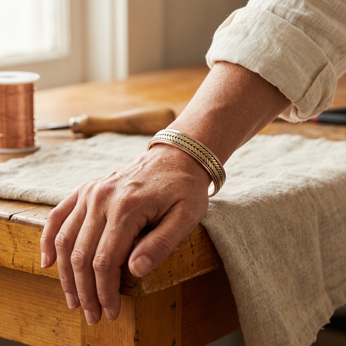 Garnet | Copper Bracelet