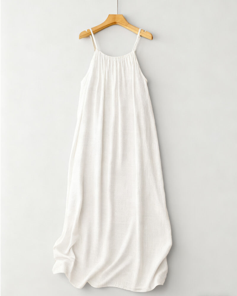 Solid Color Backless Cami Dress