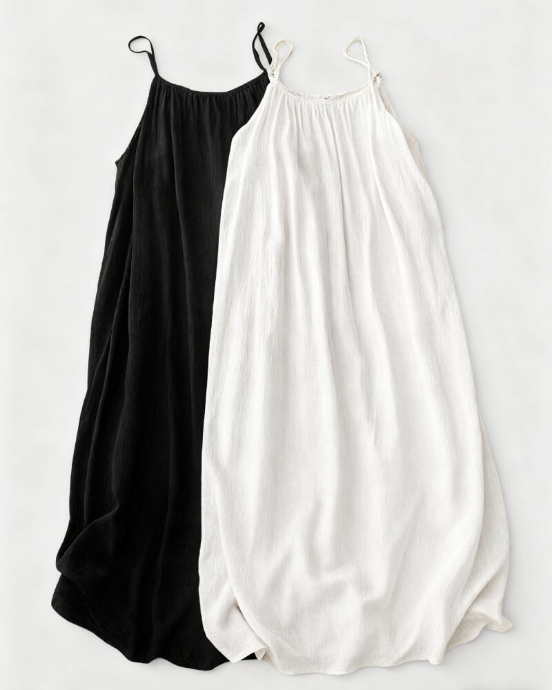 Solid Color Backless Cami Dress