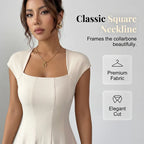 Women’s Square-Neck A-Line Midi Dress