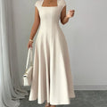 Women’s Square-Neck A-Line Midi Dress