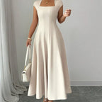 Women’s Square-Neck A-Line Midi Dress