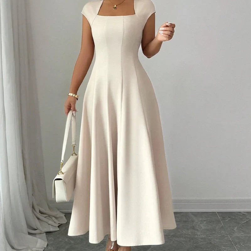 Women’s Square-Neck A-Line Midi Dress
