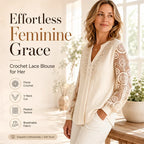 Women’s V-Neck Pleated Top with Lace Sleeves