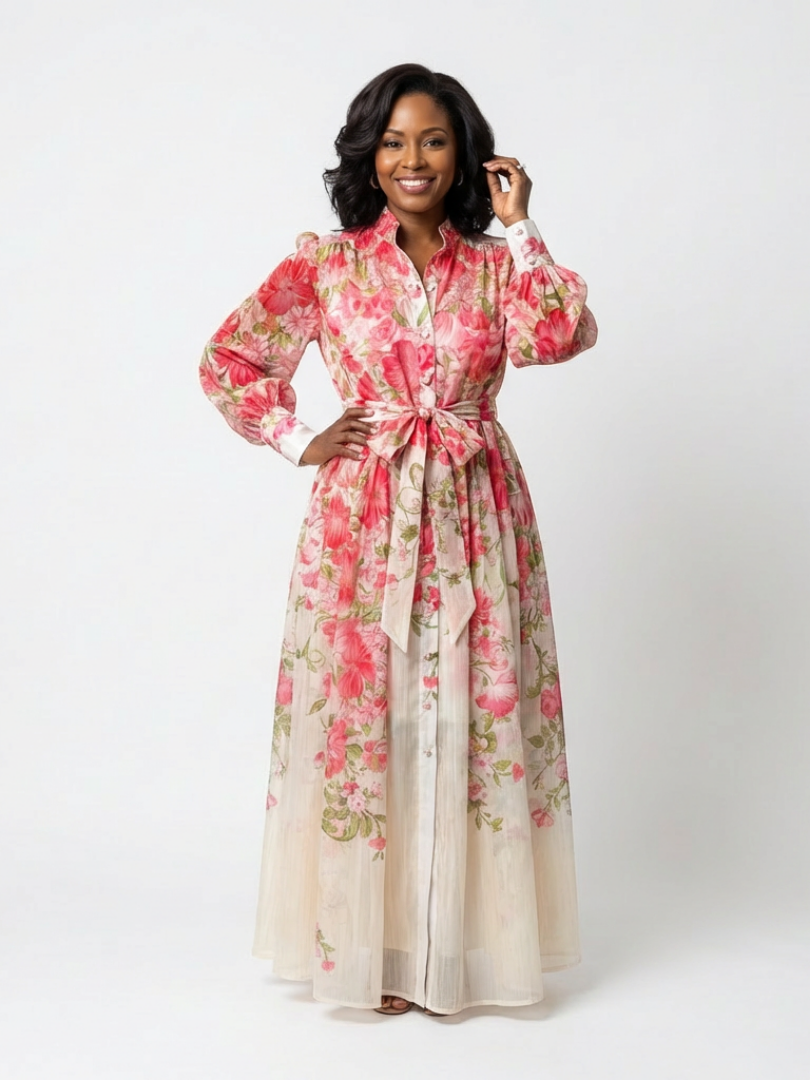 Rosamund Floral Sheer Maxi Dress